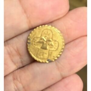 VINTAGE BRASS RELIGIOUS TOKEN GUARDIAN ANGEL
